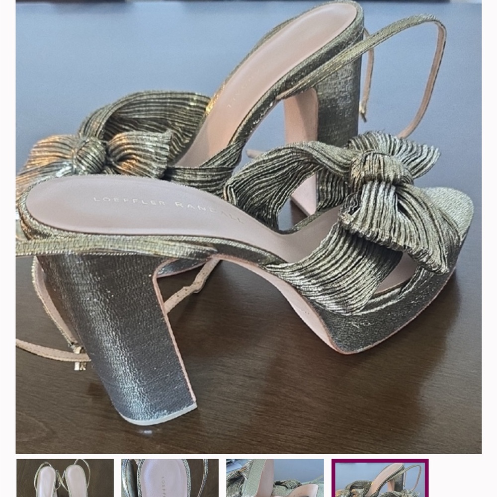 Loeffler Randall Gold Bow Heels - Picture 15 of 15